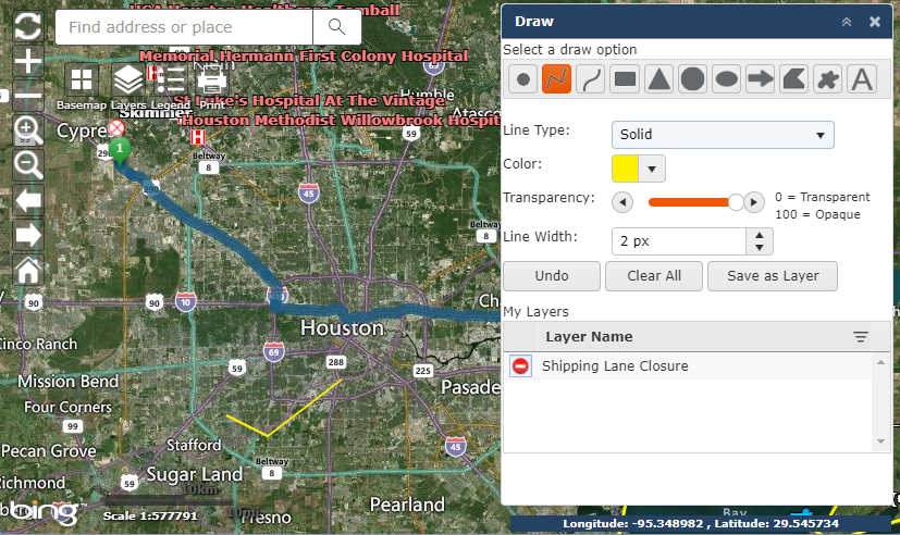 Graphical user interface, map

Description automatically generated